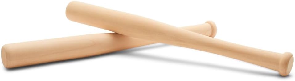 Mini Wood Baseball Bats for Crafts and Party Decor - Pack of 10