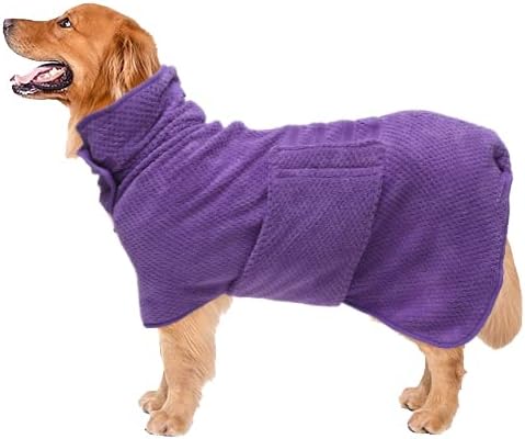 Pineapple Grid Fast Drying Dog Cat Bath Robe Towel - XL Size