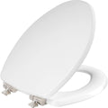 Mayfair Bennett Elongated Toilet Seat with Brushed Nickel Hinges