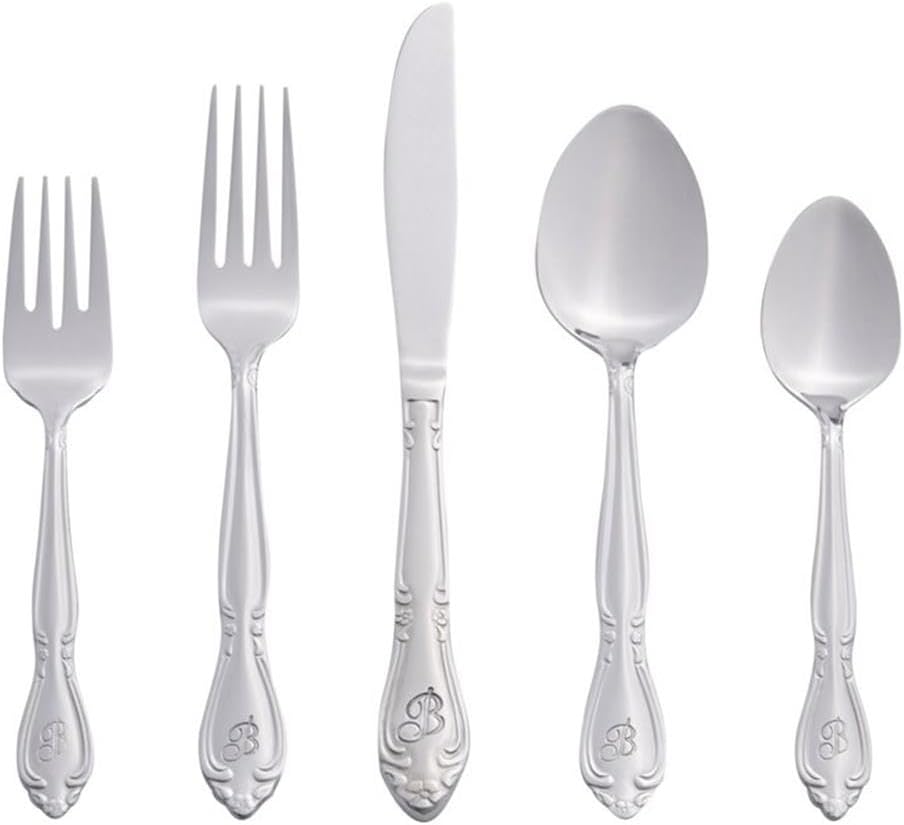RiverRidge Rose Monogrammed Flatware Set for Elegant Dining