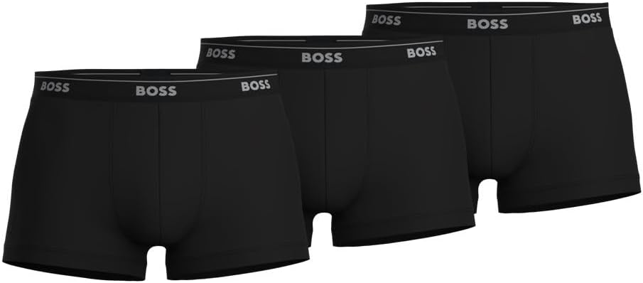 BOSS Stretch Cotton Regular Fit Trunks - 3-Pack for Comfort