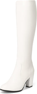 DREAM PAIRS Women's Chunky Heel Knee High Boots (Style 4FK3)