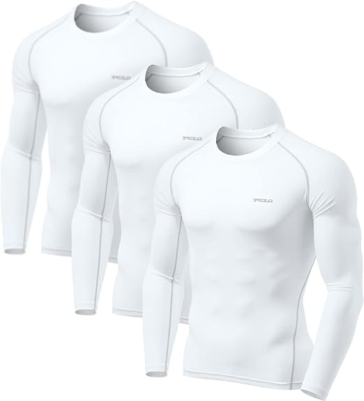 TSLA Men's UPF 50+ Long Sleeve Compression Workout Shirts