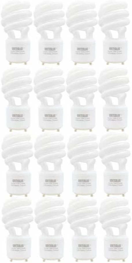13Watt T2 Spiral CFL GU24 Light Bulb Base Soft White Pack of 16