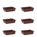 6-Pack 20in x 15in x 5in 6.5 Gallon Brown Polypropylene Bus Tub