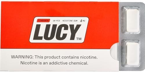 LUCYTM Nicotine Gum 4mg, 100 Count, Cinnamon - NRT Aid