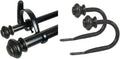 Decopolitan Bronze Drapery Rod Set and Holdbacks - Adjustable Double