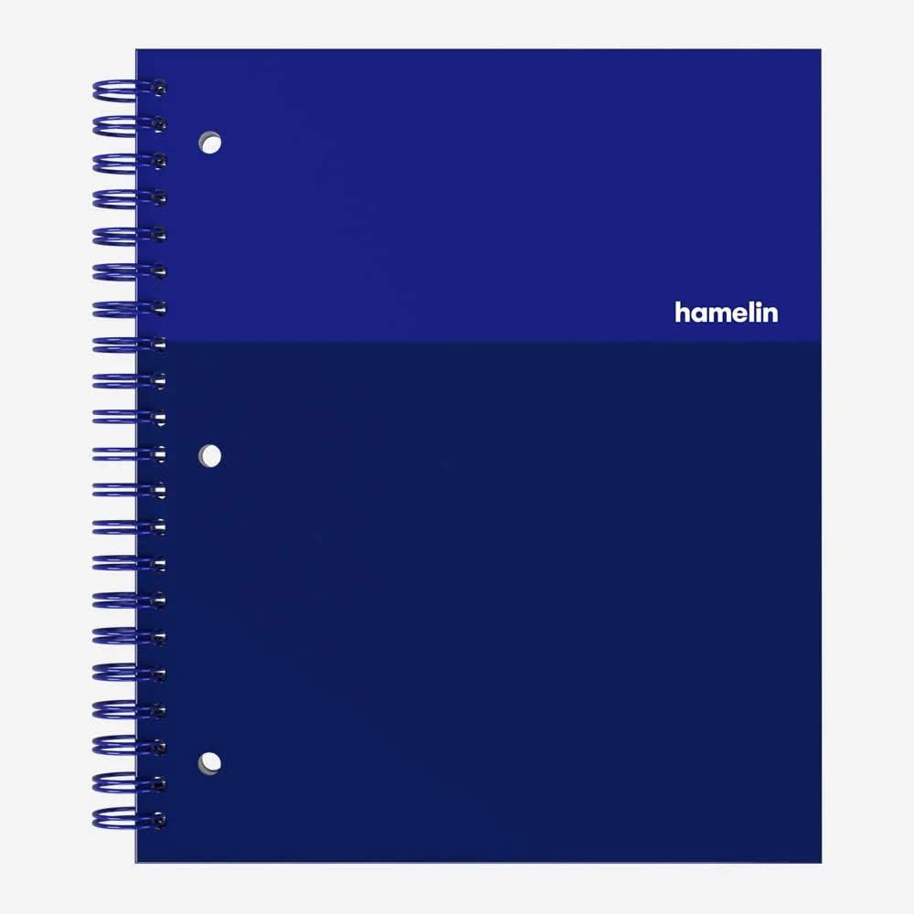 Hamelin Electric Blue Graph Notebook, 4-Square Grid, 150 Pages, 8.5x11 Spiral Bound