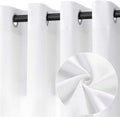 White Linen Curtains 96 in Length 2 Panels - Semi Sheer Light