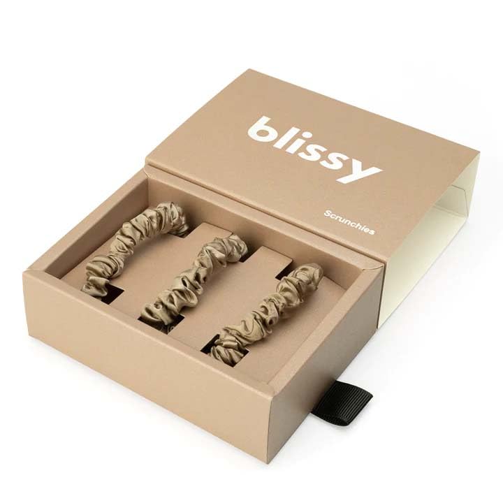Blissy Silk Scrunchies for Hair - 100% Pure Mulberry Silk