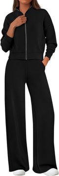 PRETTYGARDEN Women's 2 Piece Sweatsuit - Cozy Wide Leg Set