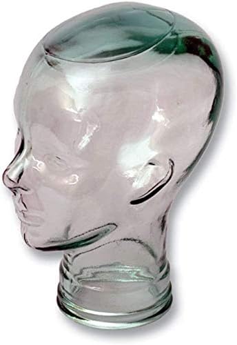 Glass Head Display for Masks and Hats - 100% Recycled Clear Glass
