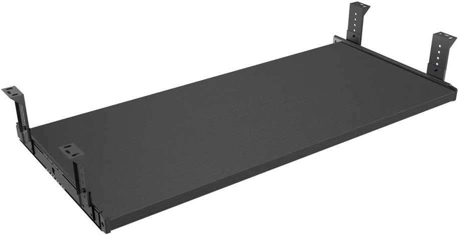 Adjustable Height Keyboard Drawer Tray - Ergonomic Workspace Upgrade (Black, 30)