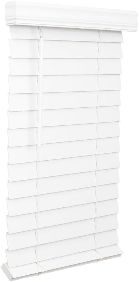 2.5-inch Cordless Faux Wood Blinds for Stylish Home Decor