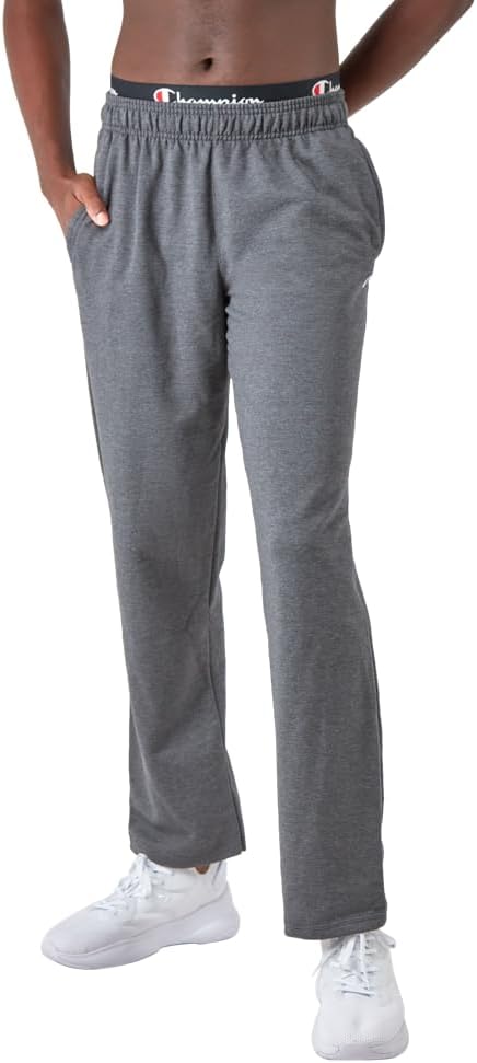 Champion Men's Fleece Open-Bottom Sweatpants for Comfort