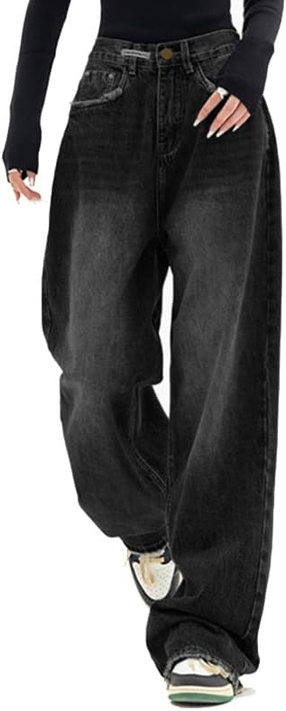 EMMIOL Women's Wide Leg Baggy Jeans for Casual Vintage Style