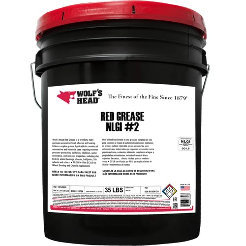 Wolf's Head Red Grease NLGI #2 for Extreme Conditions and Durability