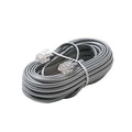 100 FT Telephone Cable Cord Flat Modular Silver Satin 4-Conductor