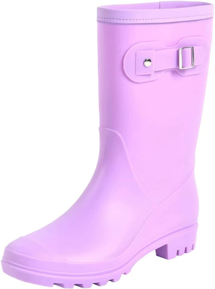 Women's Mid Calf Rain Boots Waterproof Fashion Garden Shoes
