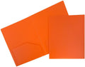 Heavy Duty Plastic 2 Pocket School Folders - Orange - 48 Pack