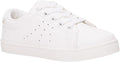 FabKids Kids Sneakers Boys Girls White Low Top Lace Up - Cushy Comfort