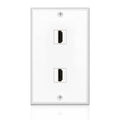 TNP HDMI Wall Plate (2 Port, White) - Clean 4K Pass-Through