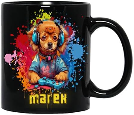 Personalized Dog Gaming Mug 11oz Black