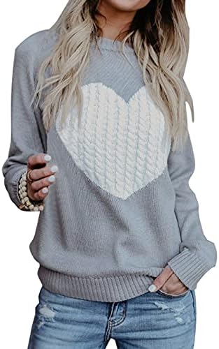 Cogild Women's Pullover Sweater with Cute Heart Design