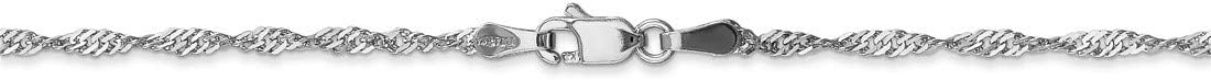 14k White Gold Singapore Chain Necklace Bracelet or Anklet Review