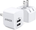 USB Charger 2-Pack Dual Port 12W Wall Charger Adapter - Compact Travel