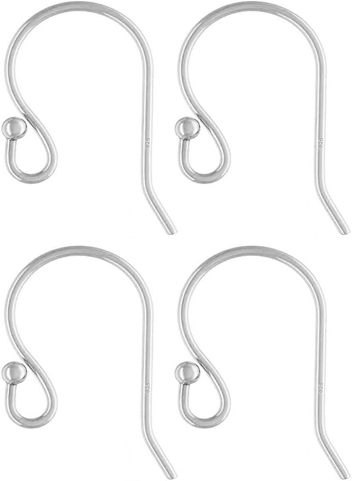 50pcs Authentic Sterling Silver Ball End Fish Earring Hooks