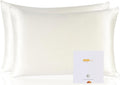 100% Mulberry Silk Pillowcase 2 Pack Queen - Soft, 600 TC Grade 6A