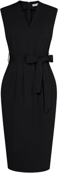 GRACE KARIN Women's Business Sleeveless V Neck Sheath Dress - Office