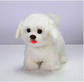 Plush Interactive Maltese Simulation Dog - Realistic Robotic Puppy