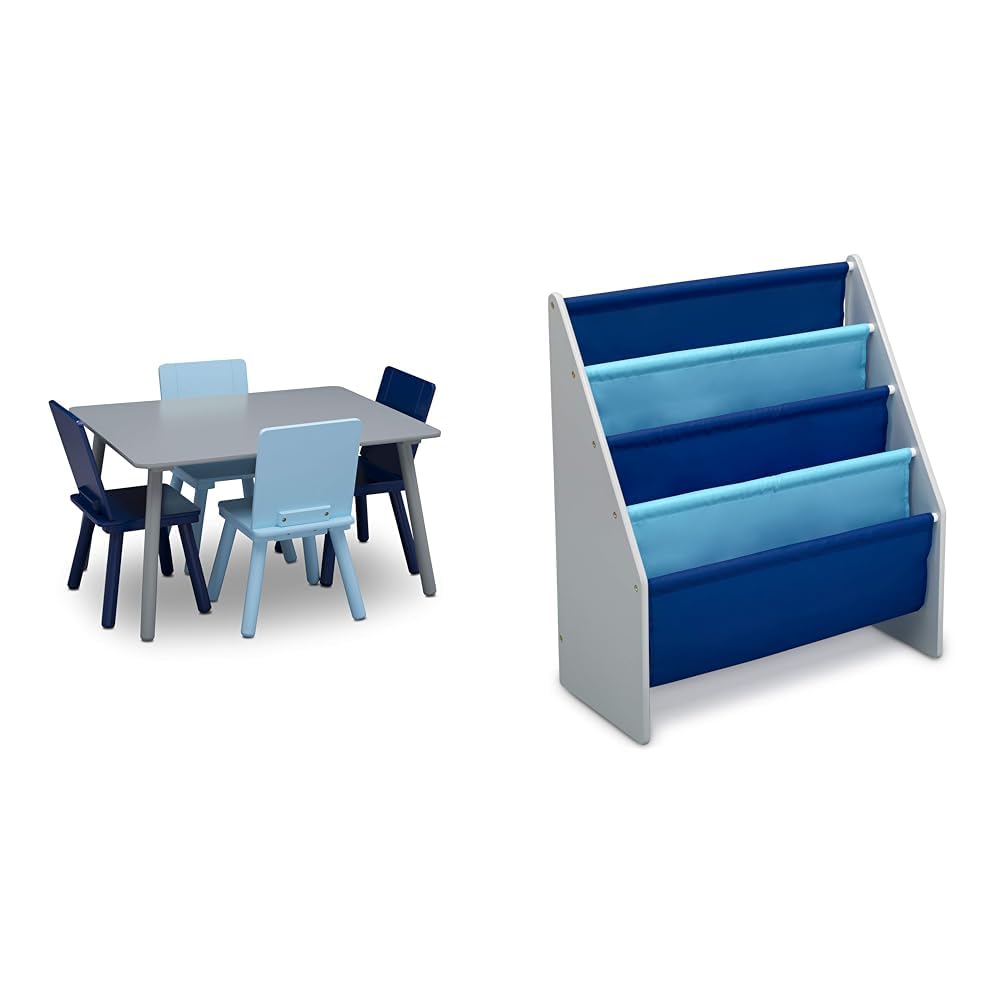 Delta Children Kids Table and Chair Set with Sling Book Rack