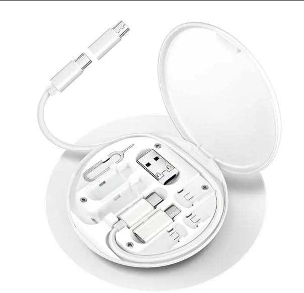 Travel Adapter Case: Fast Charging, 60W PD, SIM Slot & Mirror