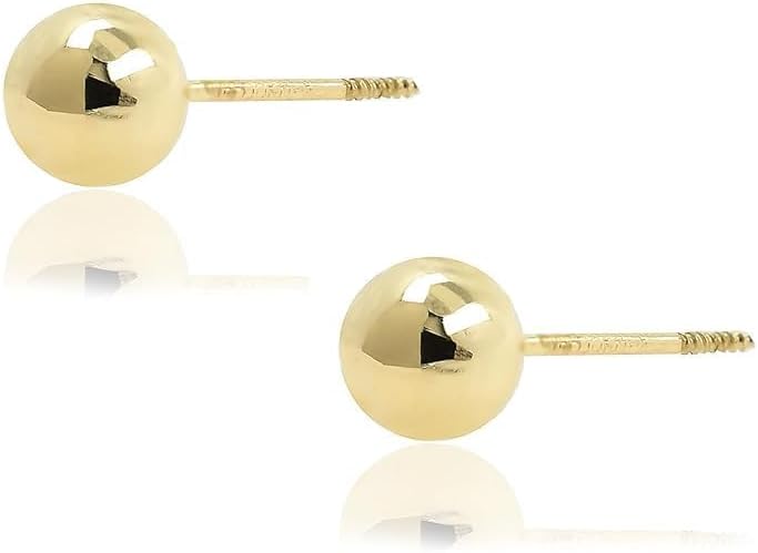 Hoberta Real 14k and 10K Solid Yellow Gold Stud Earrings