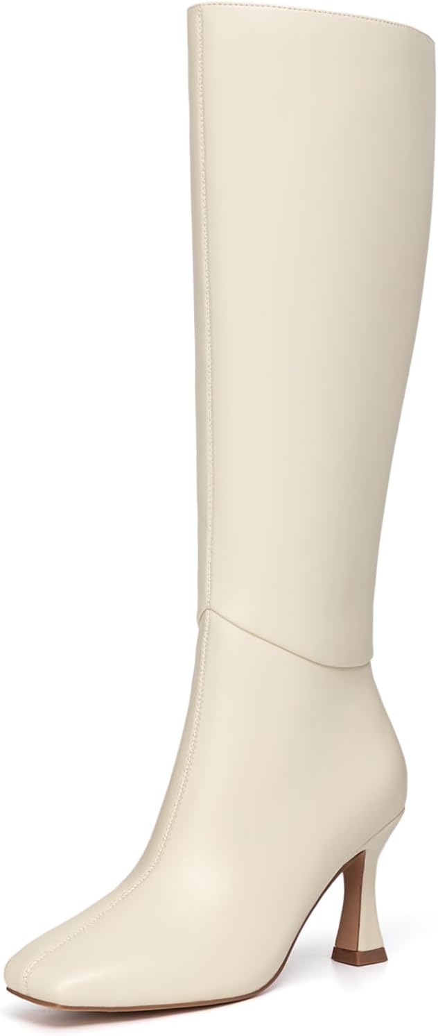 Stylish Kitten Heel Knee High Boots for Women with Zipper