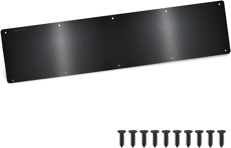 Durable Metal Kick Plate for Doors - 10x34 inch Black Finish