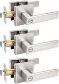 Probrico 3 Pack Square Bed and Bath Door Levers - Modern Keyless