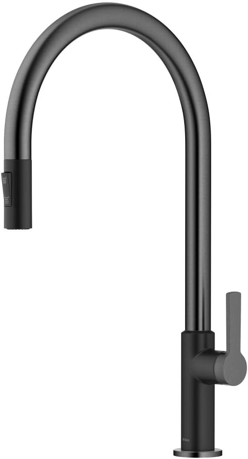 KRAUS Oletto High-Arc Pull-Down Kitchen Faucet in Matte Black