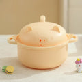 Ramen Bowl Set Microwave Ramen Cooker with Lid and Utensils - Beige