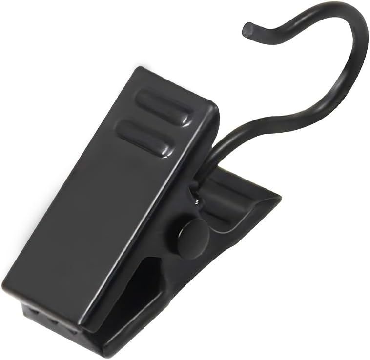 100 Pack Black Curtain Clips Hooks - Hang Christmas Lights!