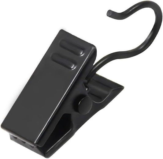 100 Pack Black Curtain Clips Hooks - Hang Christmas Lights!