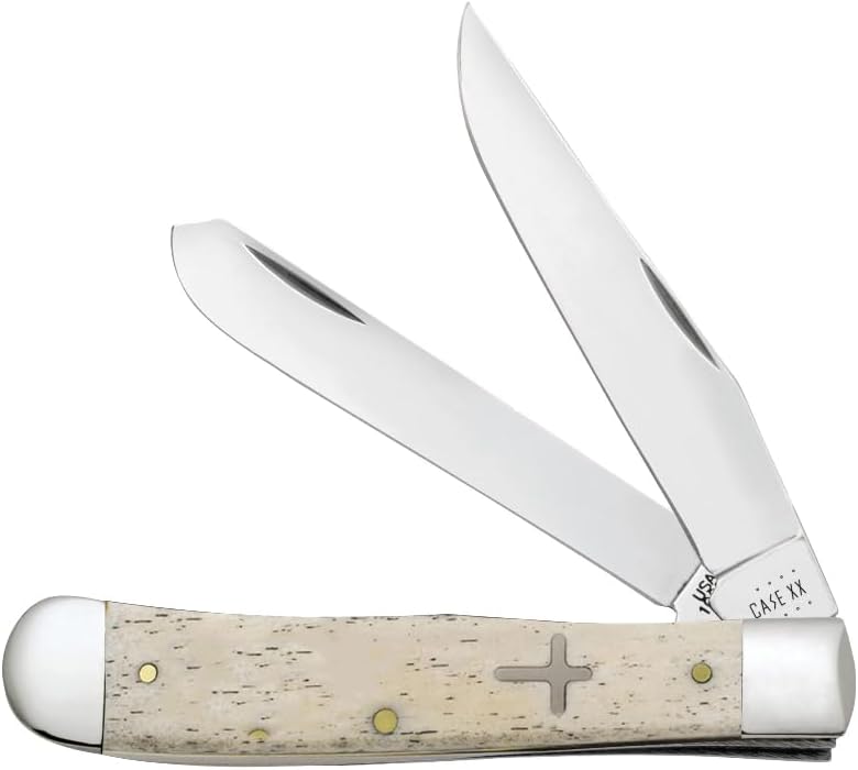 Case XX WR Pocket Knife Trapper Natural Bone Cross Shield
