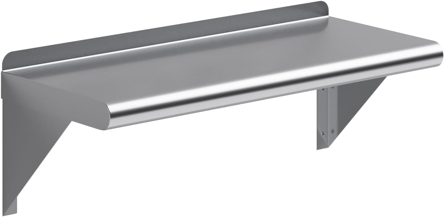 Stainless Steel Wall Shelf for Kitchen and Utility Room Use