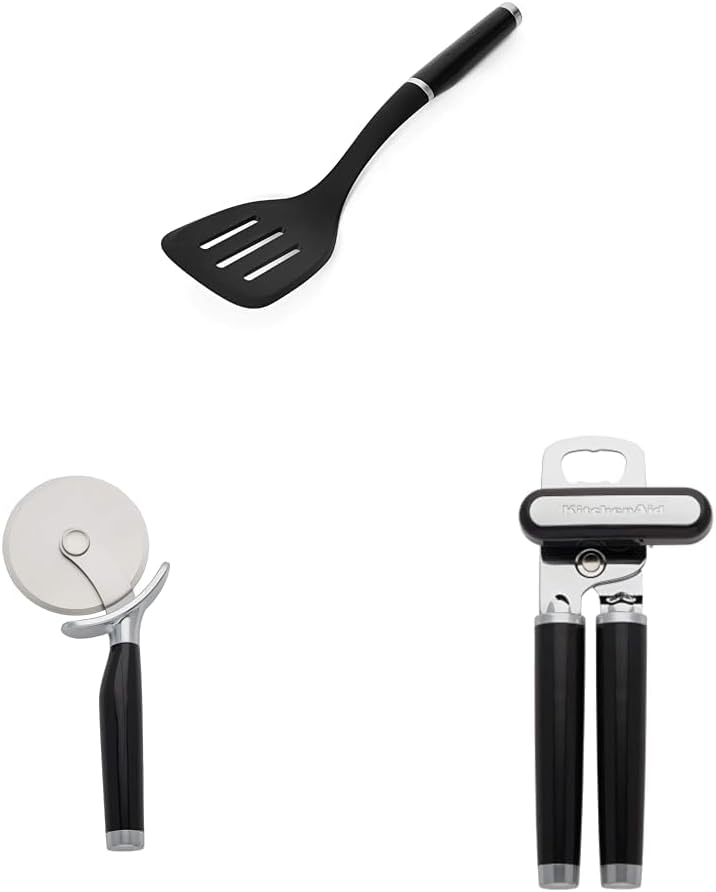 KitchenAid Classic Slotted Turner and Pizza Wheel Set for Cooking