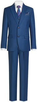 Boys Modern Fit Suit Set with Adjustable Waist - 5-Piece Formal Outfit