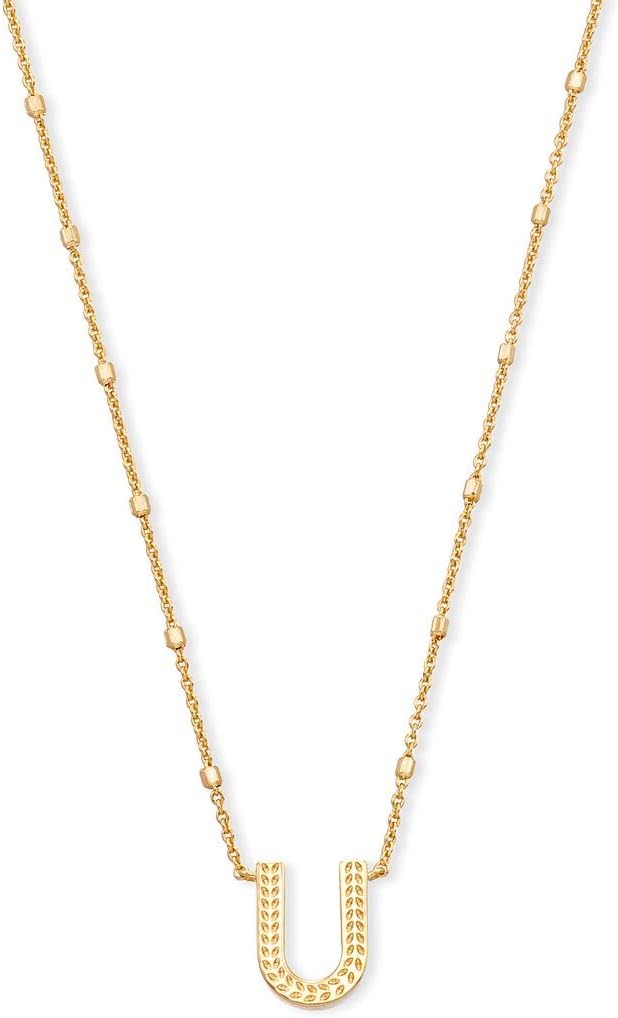 Elegant Letter U Pendant Necklace for Women in Gold-Plated Brass