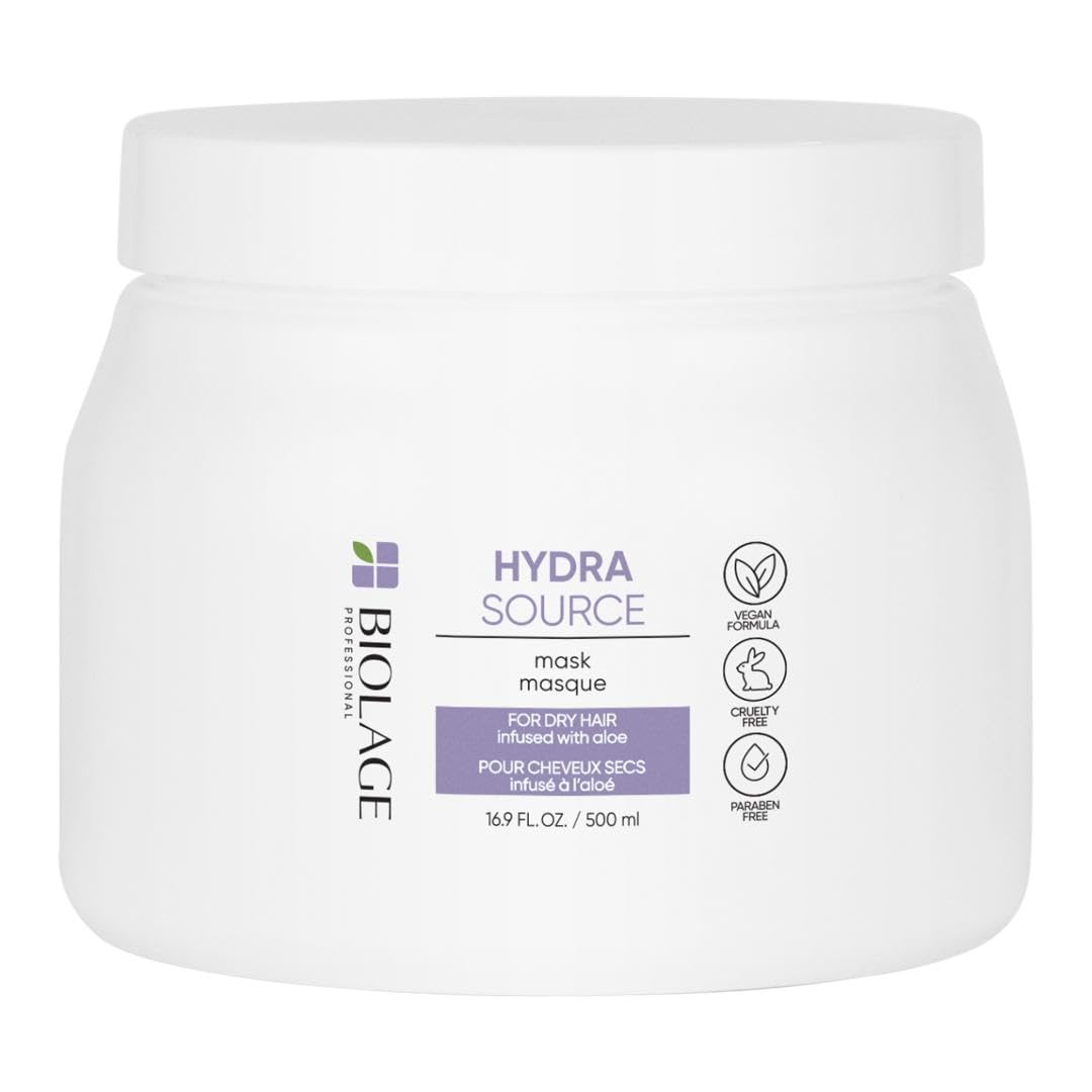 Biolage Hydra Source Mask | Revives Dry Strands for Ultimate Shine | 16.9 Fl. Oz